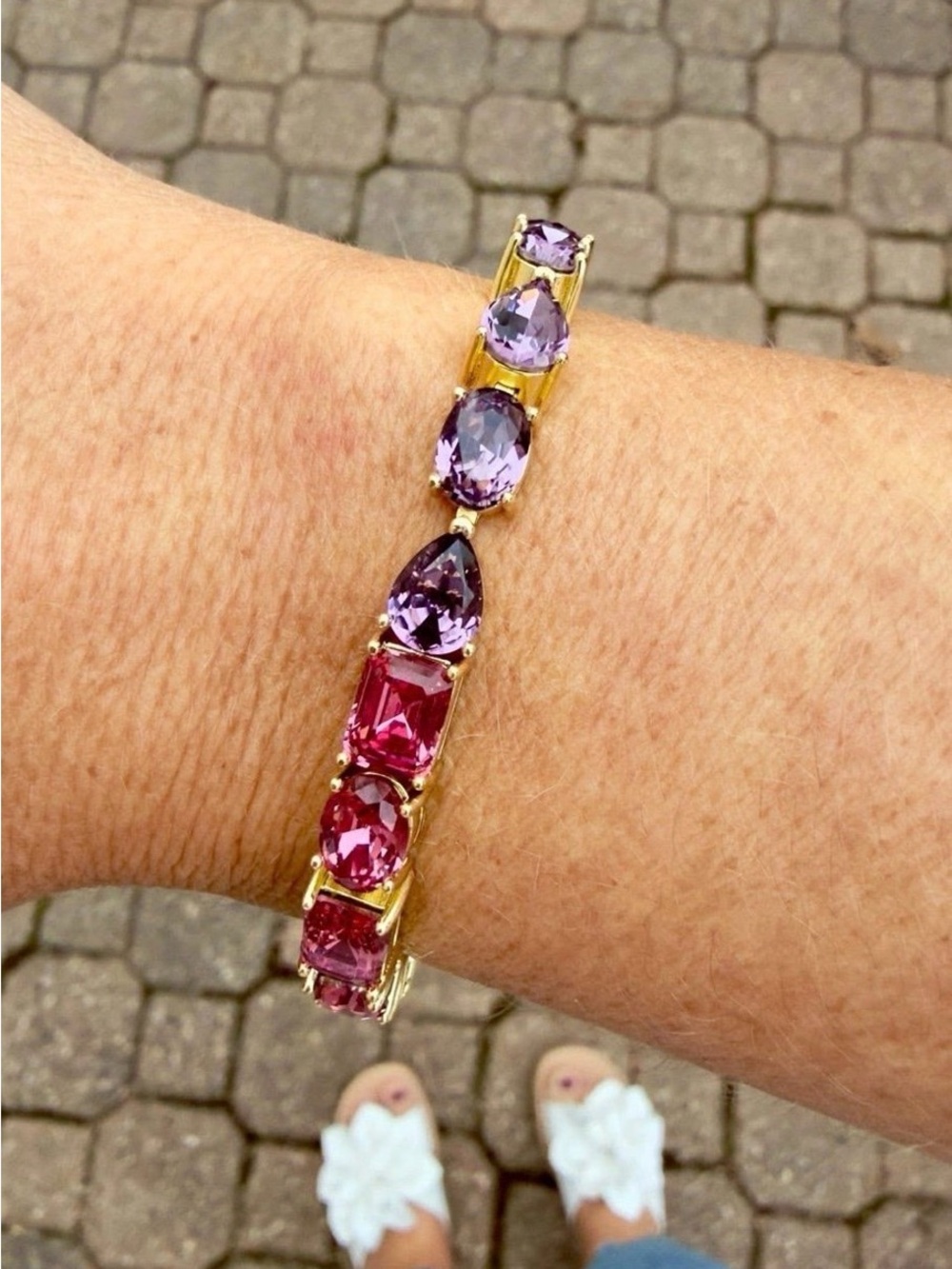 Park Lane Rosemary Bracelet with Pink and Purple Gemstones -